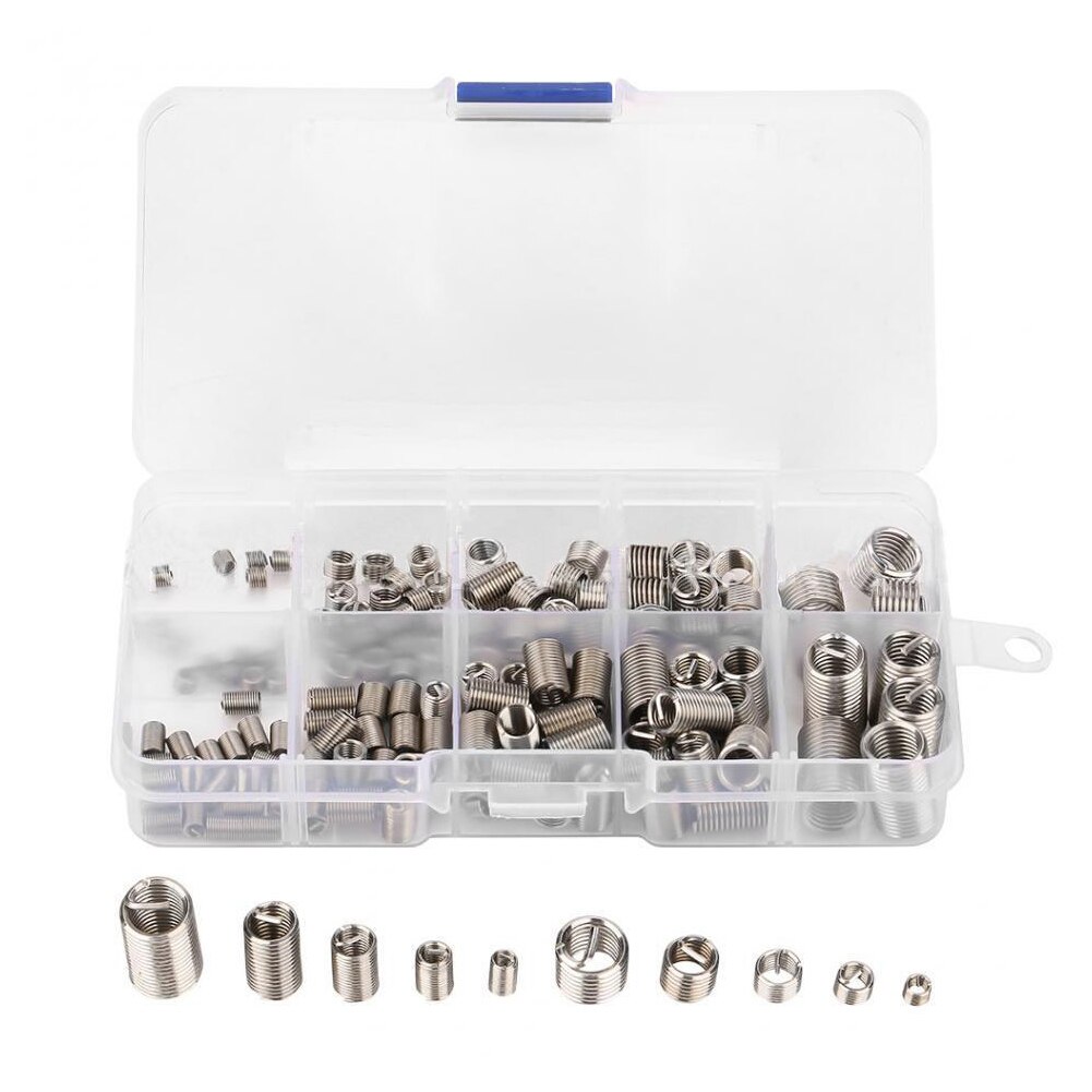 60pcs High Strength Spiral Thread Insert Set Stainless Steel Sheath Repair Tool Easy Install Useful Industrial Wire Screw Sleeve