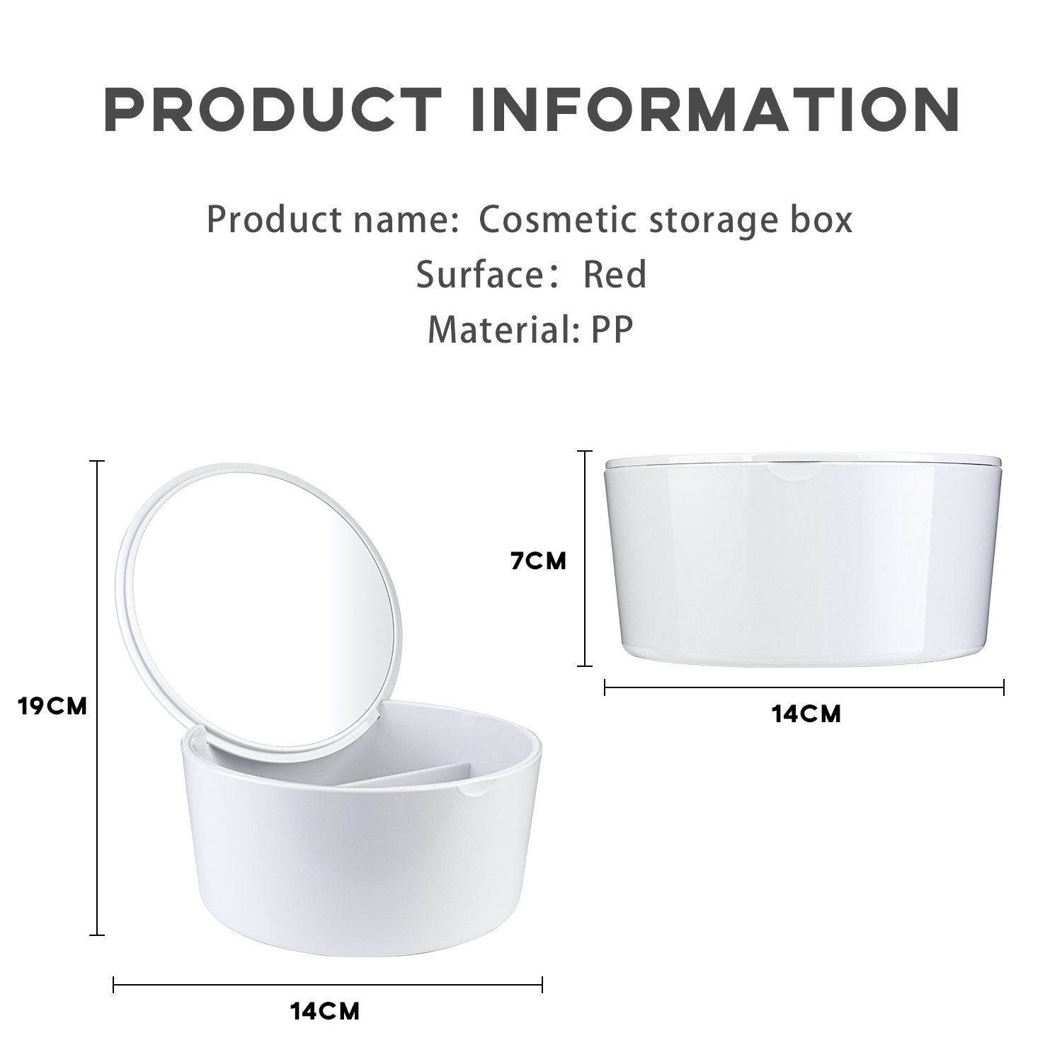 Portable Makeup Mirror Set With Storage Box Container Vanity Mirror Desktop Organizer for Cosmetics