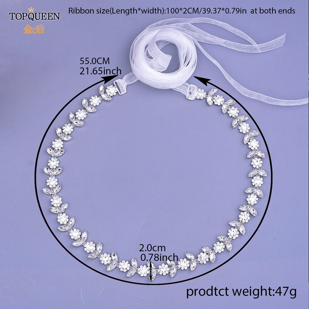 TOPQUEEN Luxus Strass Gürtel Hochzeit Gürtel Diamant Braut Gürtel Schärpe Hochzeit Zubehör Abend Party Band Gürtel Schärpe S440