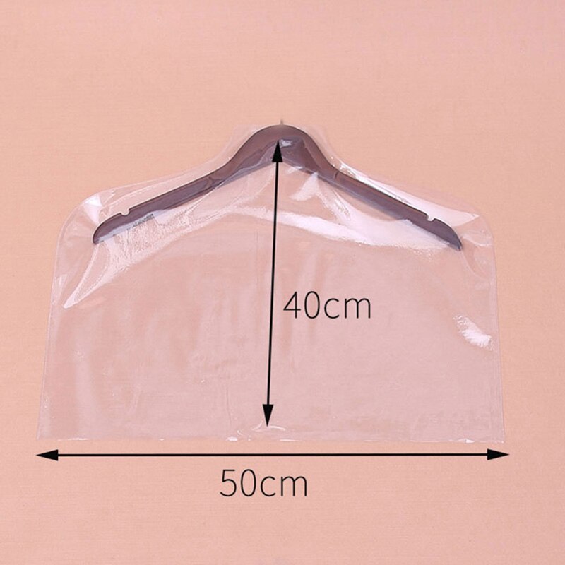 10pcs Clear PVC Covers for Clothes Garment Coat Jacket Shirt Suit Dust Moisture Proof Protection Bag: 50x40cm