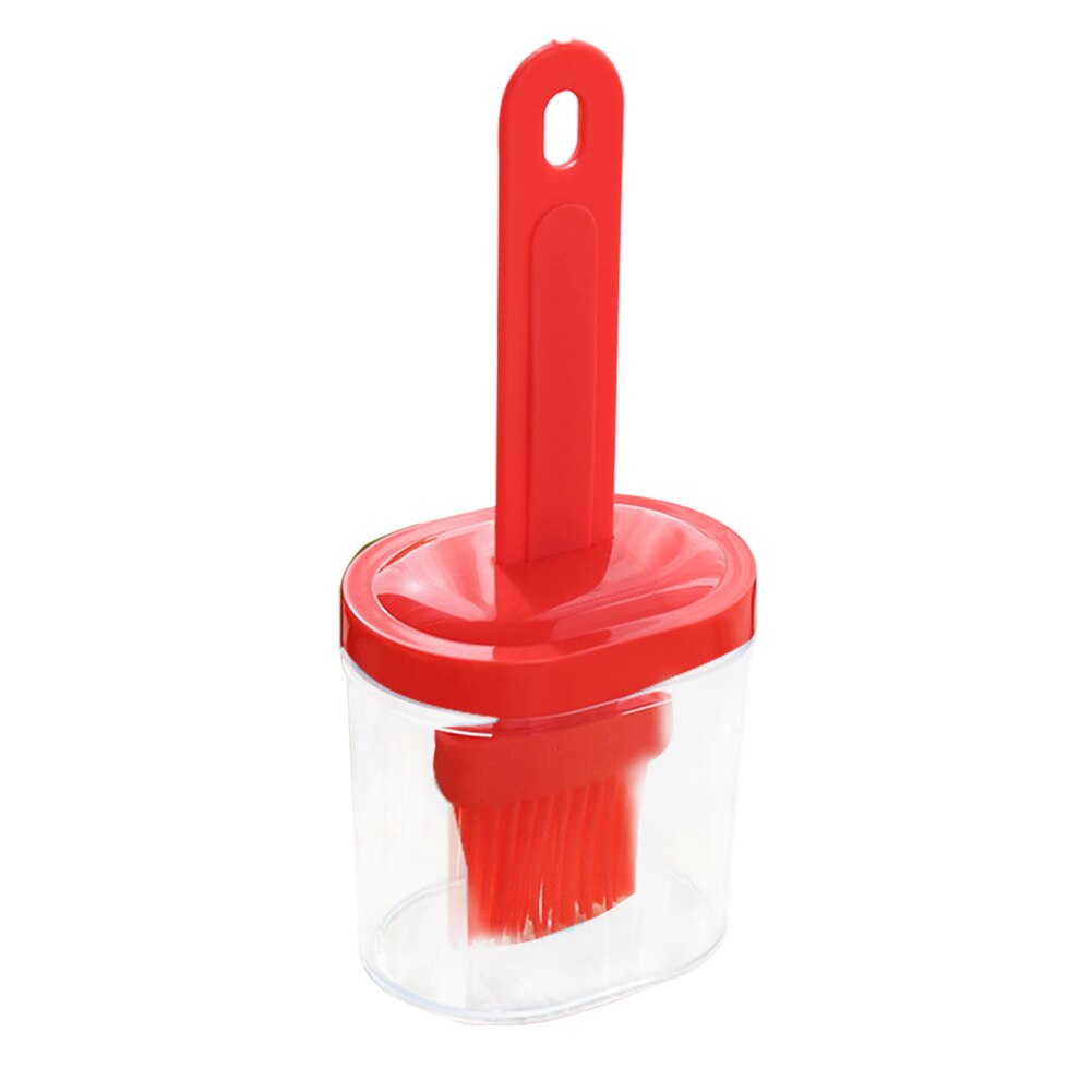 Silicone Oil Bottle Brush High Temperature Resistant Integrated With Cover With Bottle Of Barbecue Baked Oil Brush Kitchen Tool: Red