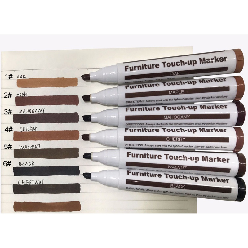 Furniture Repair Kit Wood Markers - Set of 16 - Markers and Wax Sticks with Sharpener