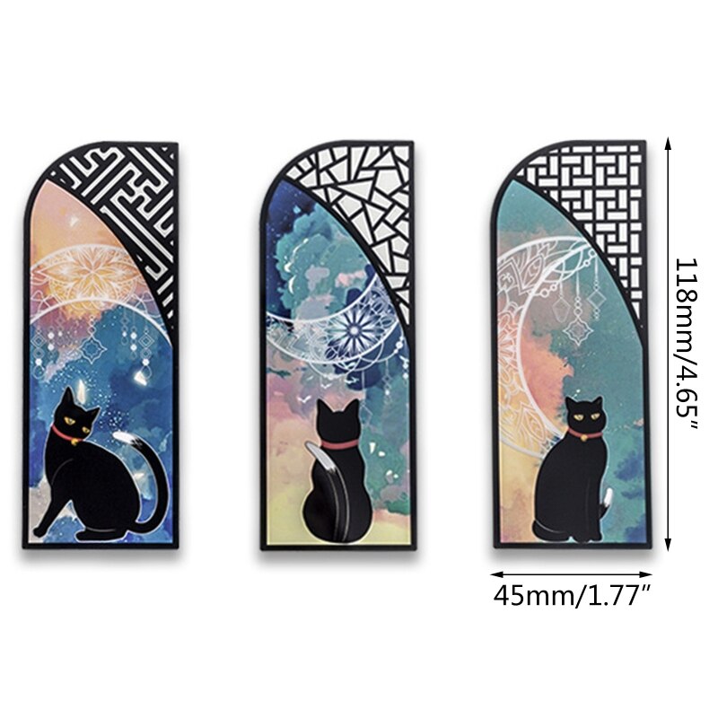 2022 Retro Black Book Marks Waterproof Page Marker for Kids Adults 6 Sheets