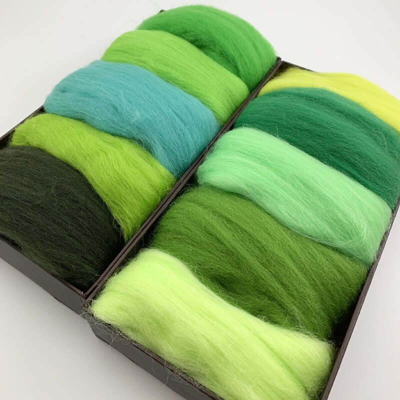 Gör-det-själv nål ull fiber roving tova hand spinning gör det själv shiba docka handarbete rå ull filt kit bollar paket hantverk filt tillbehör