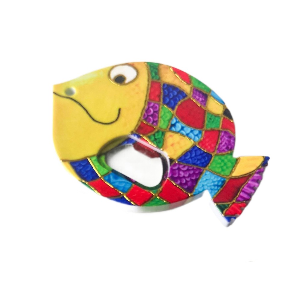 Wohnkultur Harz Fett Kopf Fisch Flasche Opener Kreative Tragbare Kühlschrank Aufkleber DIY Nette Kühlschrank Magnet Spind Schrank: WHITE