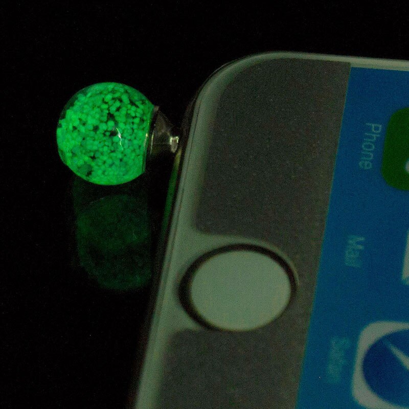 Jack Anti Dust Plug Universal Headphone Dust Cap 1PC Round Colurful Rhinestone Luminous Dust Plug Mobile Phone 3.5mm Earphone