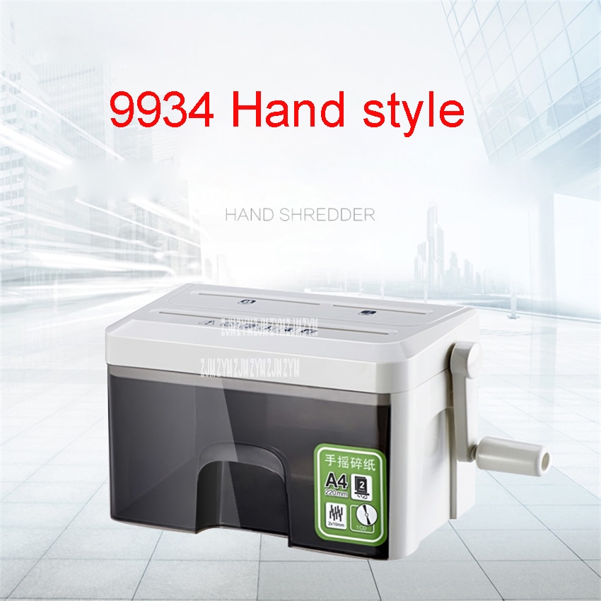 9934 File di stile Mini Trituratore mano Trituratore Striscia Home Office 3.5L Triturazione 2*10 millimetri di carta trituratore Triturazione larghezza 220 millimetri