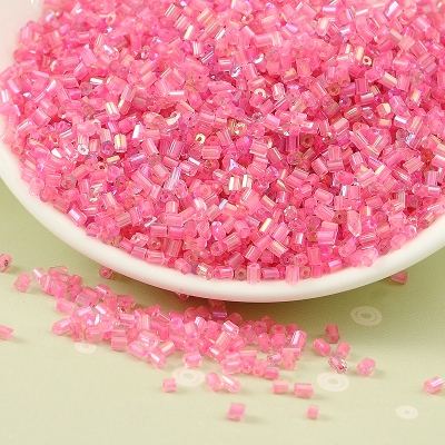20g/1440 st 2mm ab genomskinliga glaspärlor bugelrör pysselpärlmaterial handgjorda halsringning korsstygn broderitillbehör: H2204 persika rosa