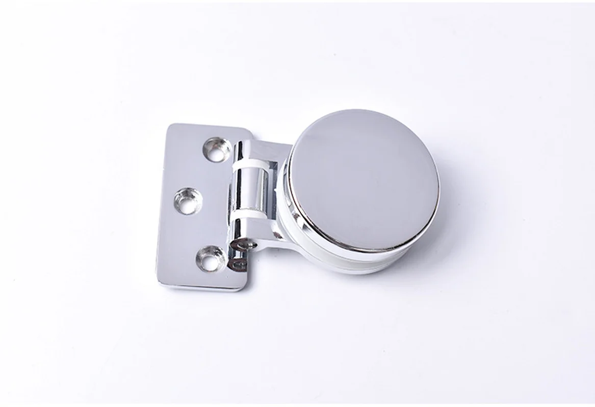2 Stks/partij 90 180 Graden Zinken Douchebak Scherm Frameloze Glazen Scharnier Pen Decoratieve Afdekking Rond Chroom Meubelscharnier: Black