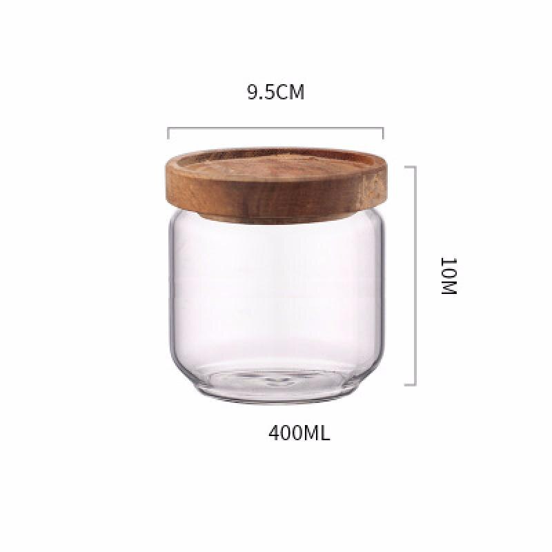 Bouteilles de rangement en verre avec couvercle | Bocal de rangement des aliments pour la cuisine, bocaux à épices maçon, boîte de rangement des bonbons, boîte de rangement pour la cuisine: A  400ml