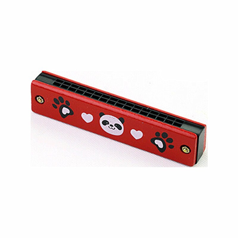 Children Harmonica 16 Holes Cute Cartoon Harmonica Kids Wind Instrument Beginner Musical Educational Toy: Red