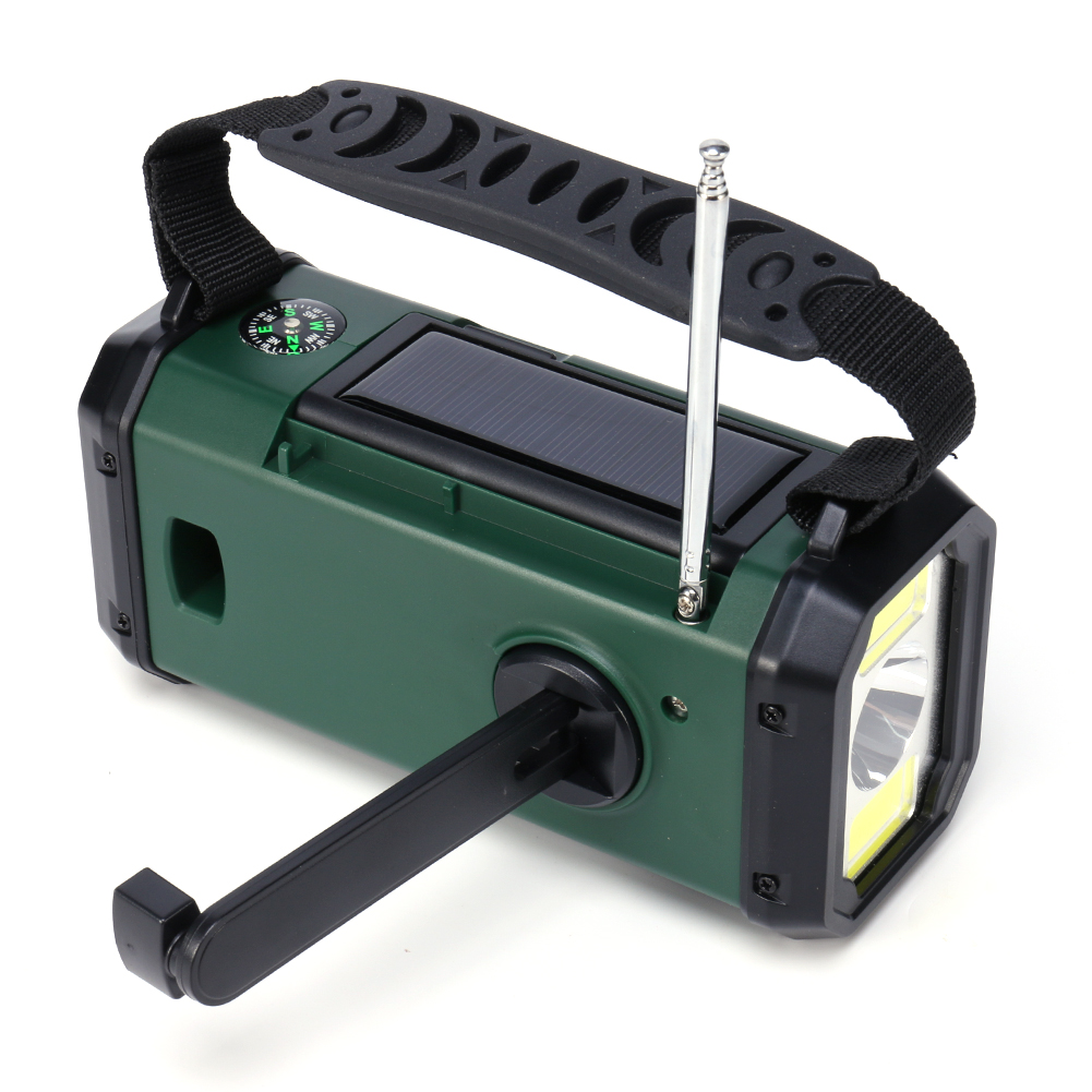 Solar Powered AM FM Weather Radio with LED Flashlight Type-C Charging Radio Receiver Multifunctional Reading Lamp for Cell Phone