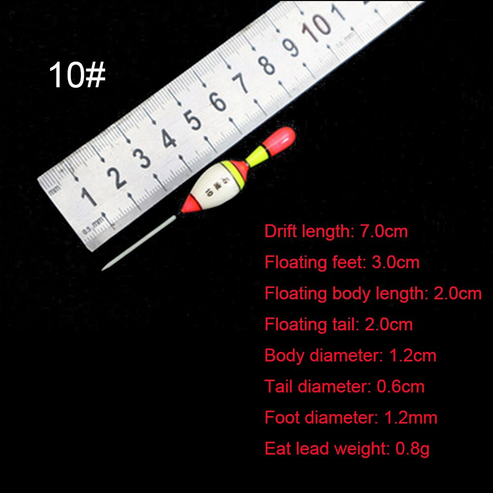6g/8g/10g/15g/20g/30g EVA Luminous Fishing Float Long Vertical Night Lighting Fishing Floats Bobber Fishing Lure Accessories: 10