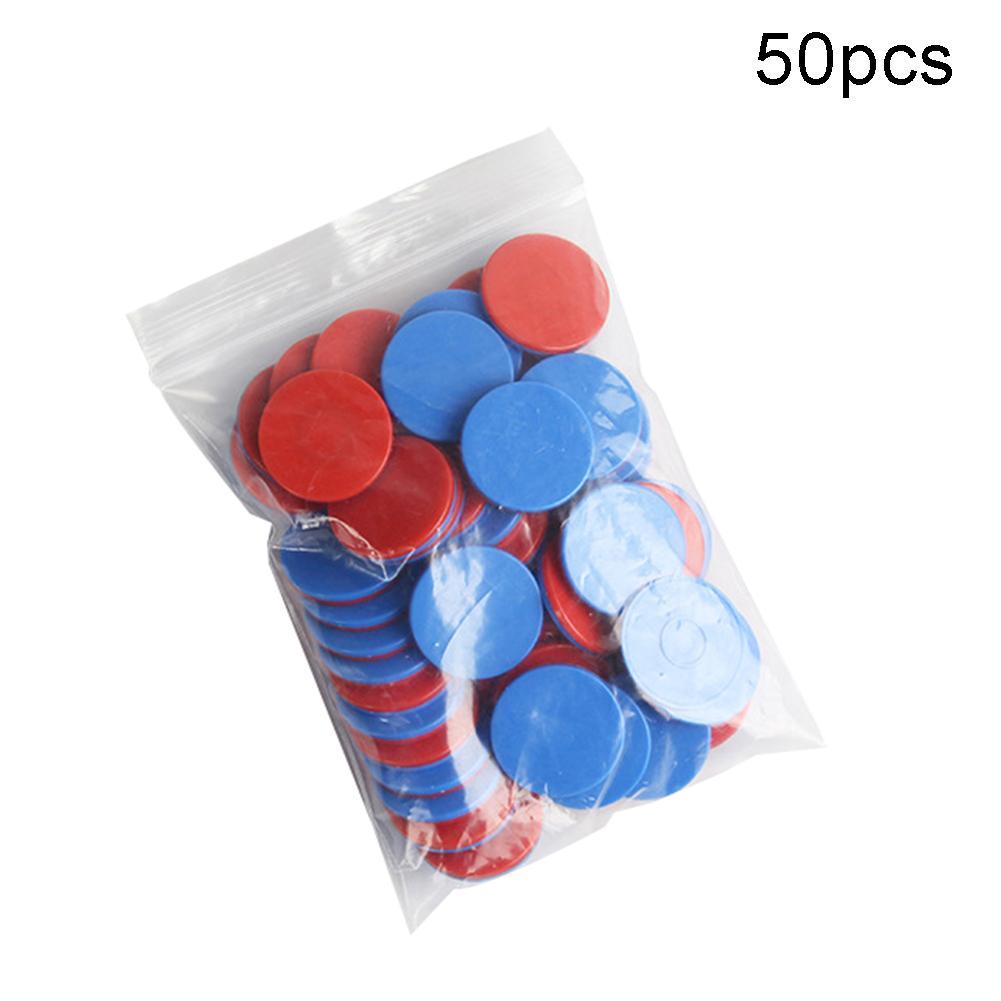 50Pcs Dual Color Round Chips Counting Numbers Math Game Counters Teaching Aids
