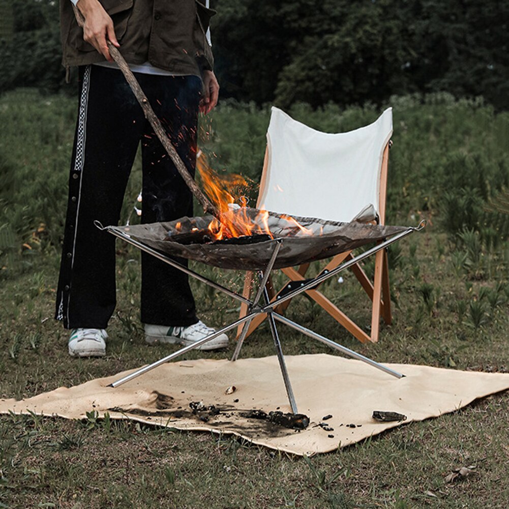 Portable Fire Pit Mat Brandwerende Camping Kachel Grill Mat Deken Voor Grond Picknick Patio Dek Gazon Camping Glasvezel Ember Mat