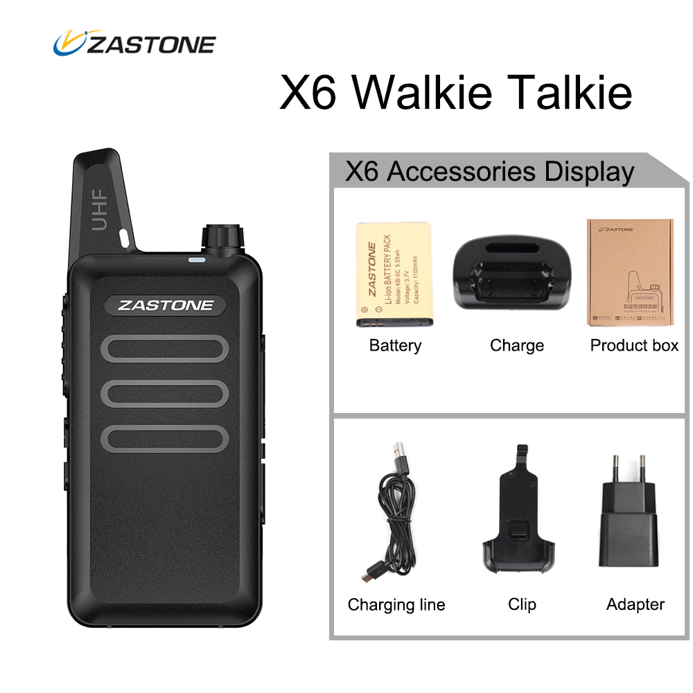 Zastone X6 Uhf Walkie Talkie Radio 400-470Mhz Draagbare Radio Handheld Comunicador Mini Walkie Twee Manier Radio Ham: 1PCS Seat