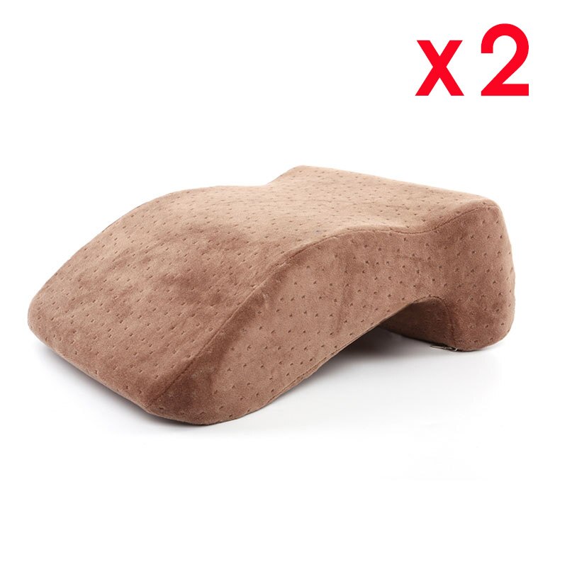 Kaari matka tyyny kaula paineenesto käsi tunnoton niskan suoja niska tyyny koti pari tyyny toimisto nappingtravel almohada: Ruskea  x2