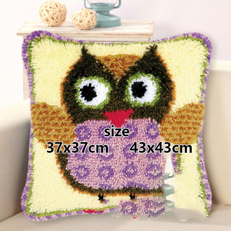 3D Segment Embroidery Pillow Latch Hook Animal Series DIY Wool Latch Hook Rug Kits Handcraft Carpet Embroidery Supplies