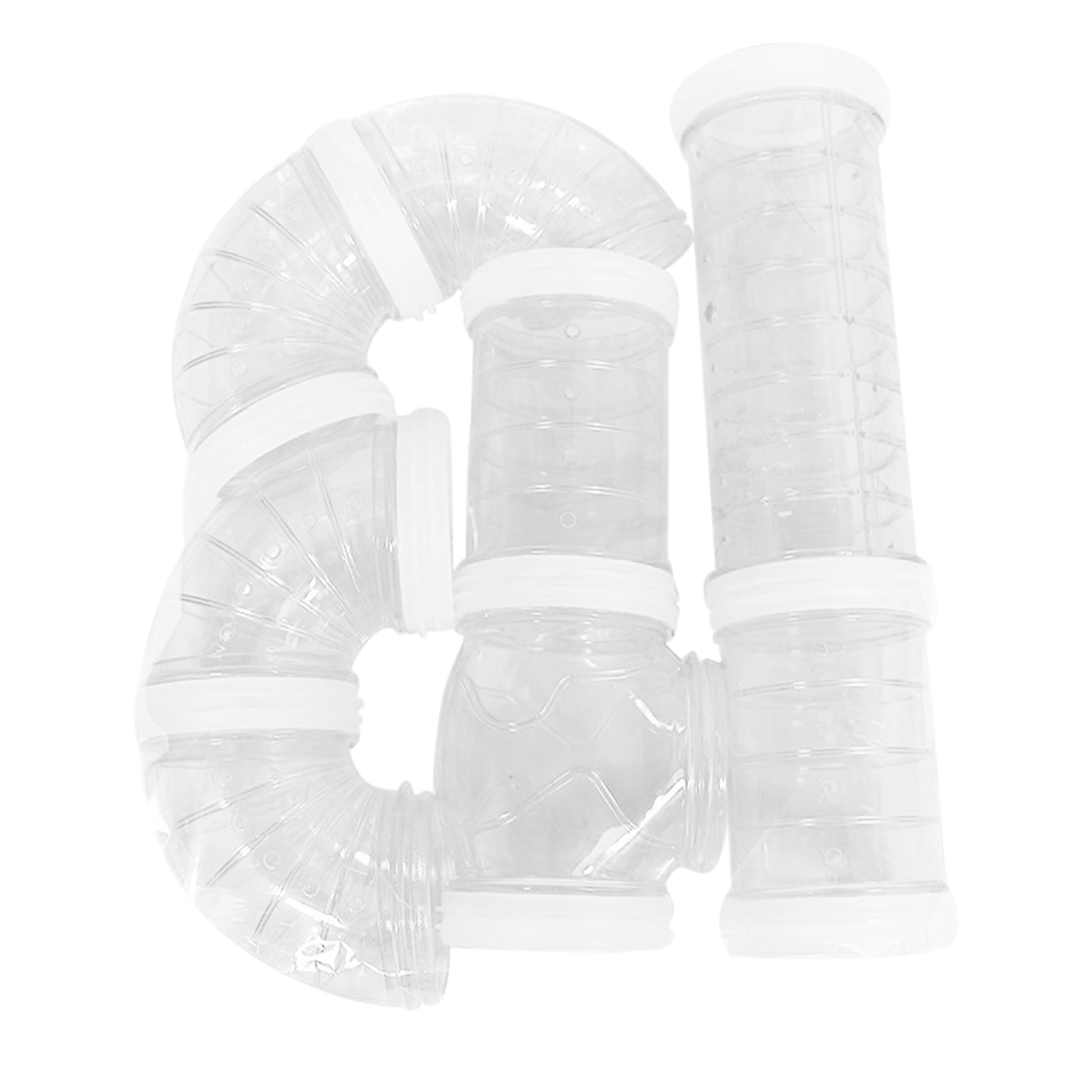 Túnel de tubería externo para animales pequeños, accesorios para jaula, suministros para mascotas, juego de tubos para hámster, accesorios para ampliar el espacio y hacer ejercicio: White