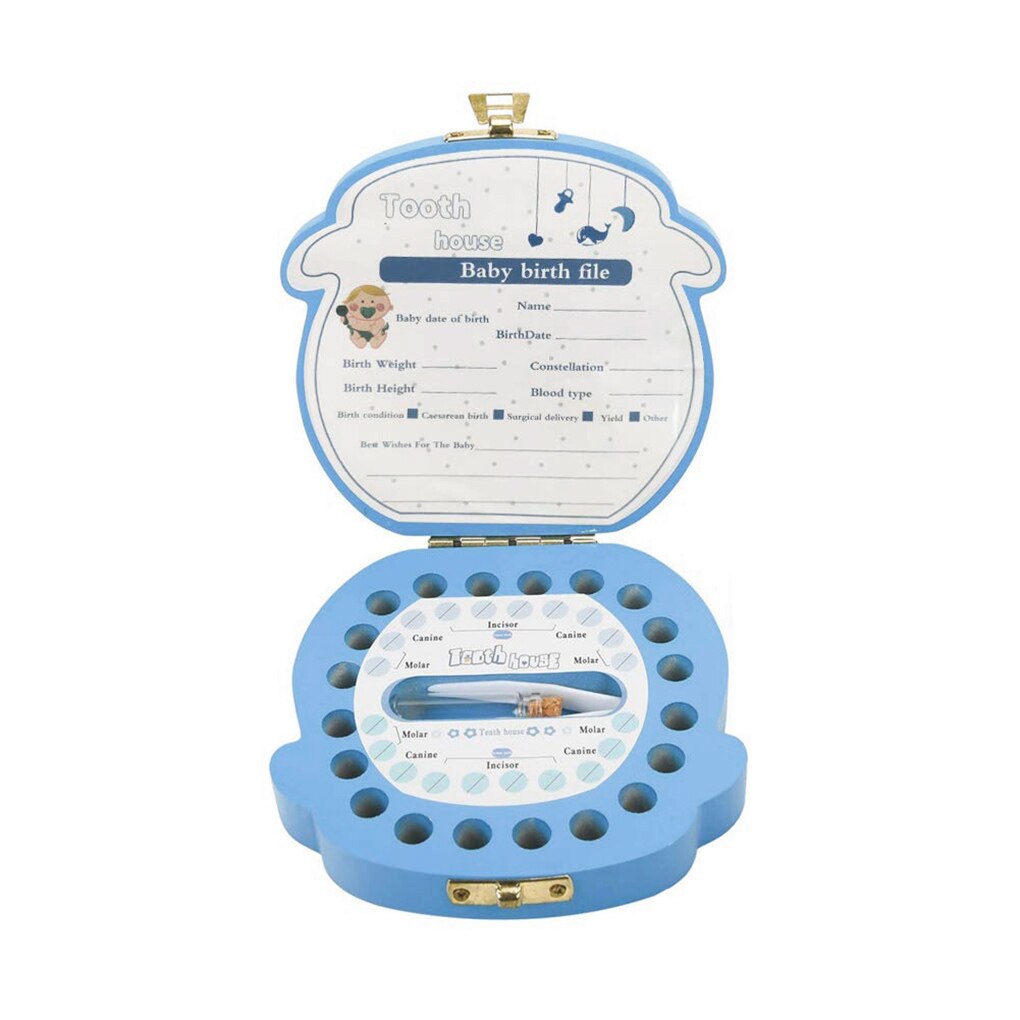 Baby Tooth Box English /Spanish /Portuguese/Russian Milk Teeth Organizer Storage Boys Girls Souvenir Tooth Organizer Box