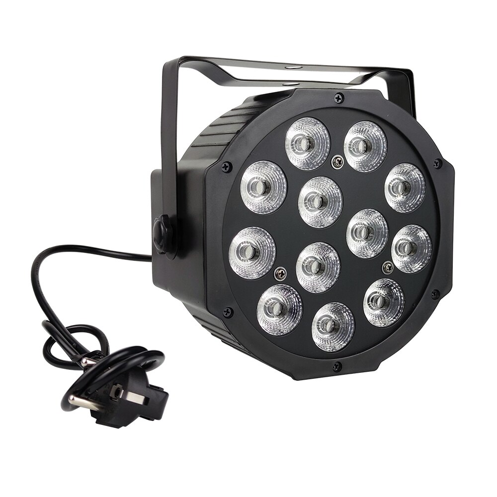 Scene par 12 x 12w led par lys rgbw 4 i 1 flad par lys dmx 512 disco lys fuld farve