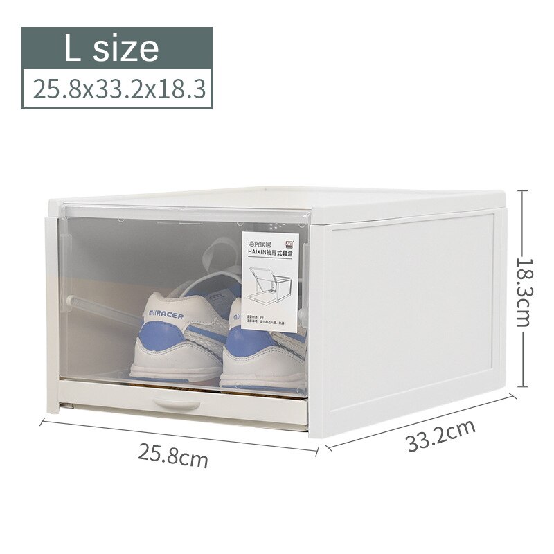 2pcs Fold Plastic shoe boxes storage box shoes box thickened dustproof shoe organizer box superimposed combination shoe cabinet