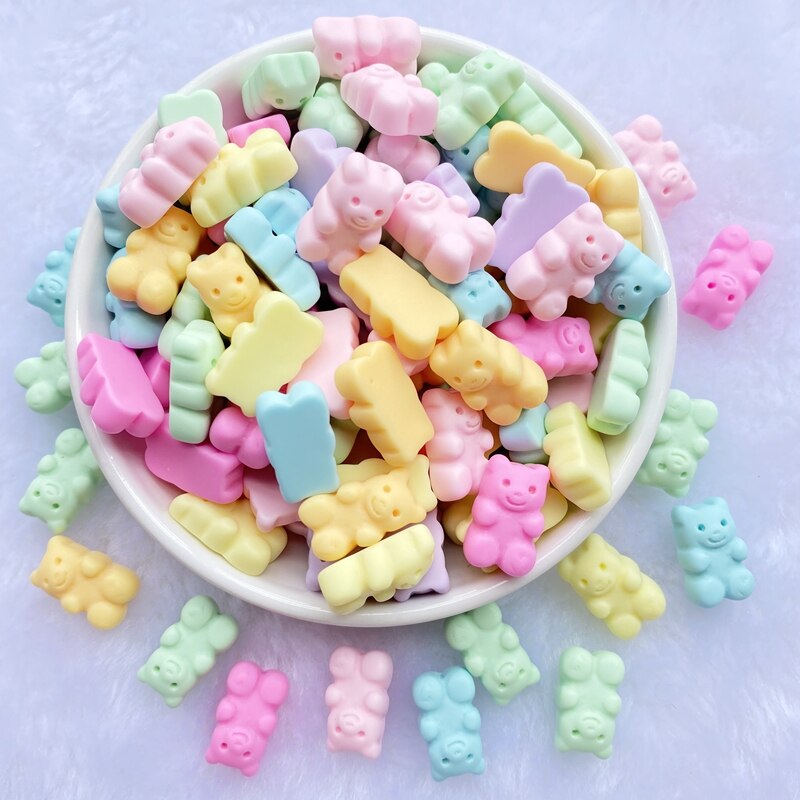 20 pçs/lote bonito urso misto flatback resina kawaii scrapbooking enfeites acessórios diy e49