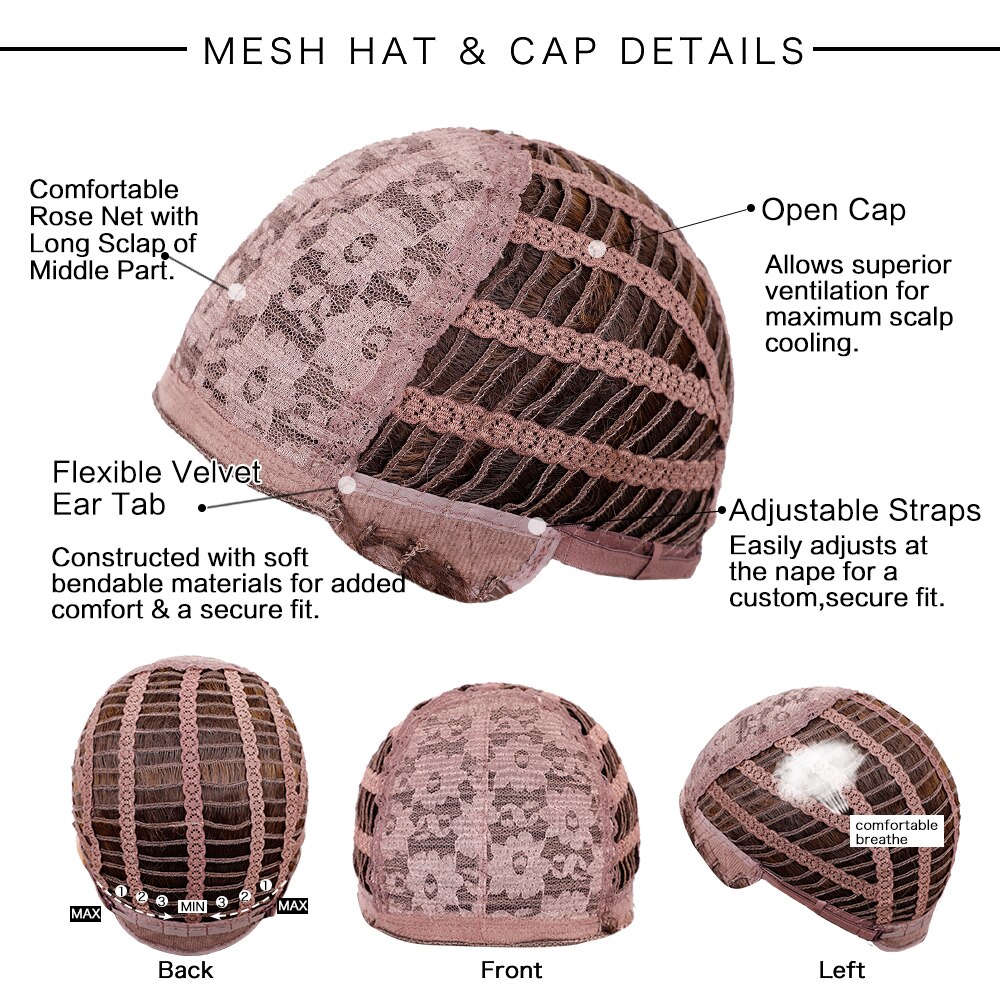 Element 16 Inch Synthetic Wig With Bangs Natural Headline Ombre Brown Color Cosplay Party Replacement Wigs for Women