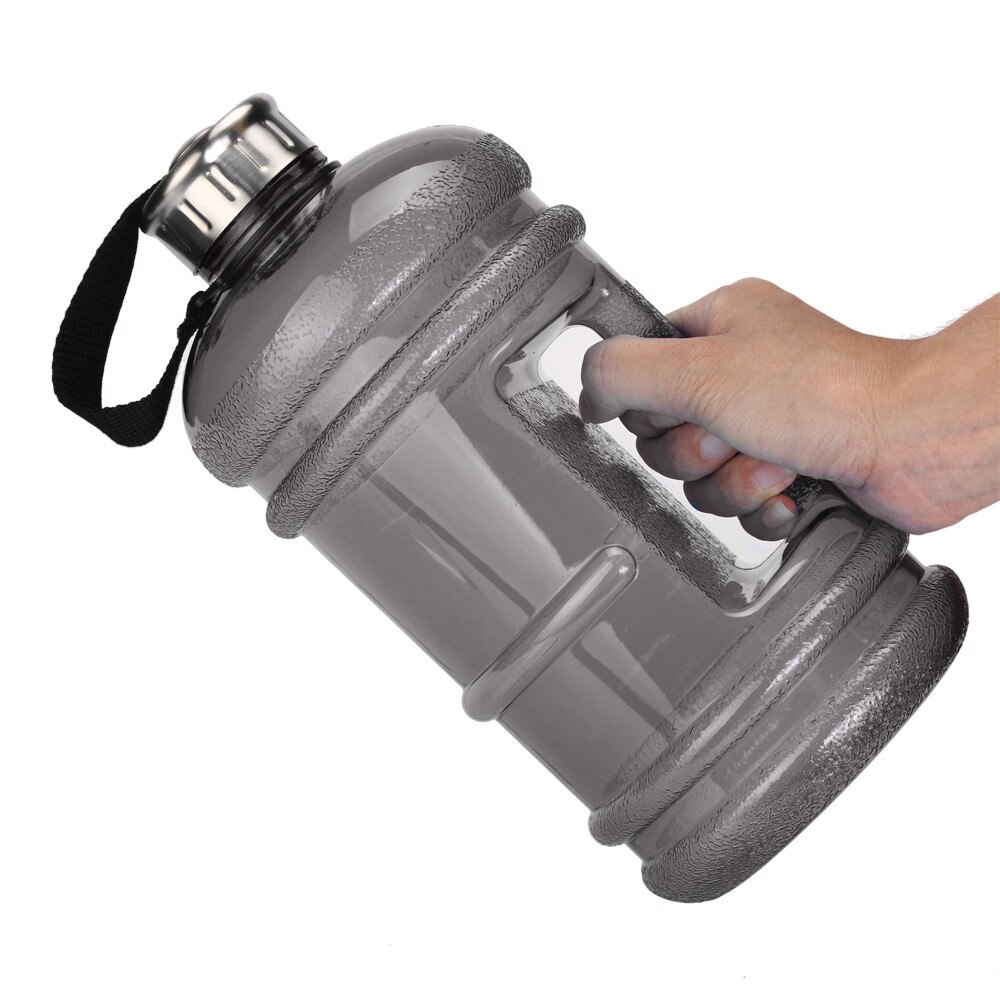 2.2l grote waterflessen voor buitensporten, fitness, training, kamperen, hardlopen, workout #n: Zwart