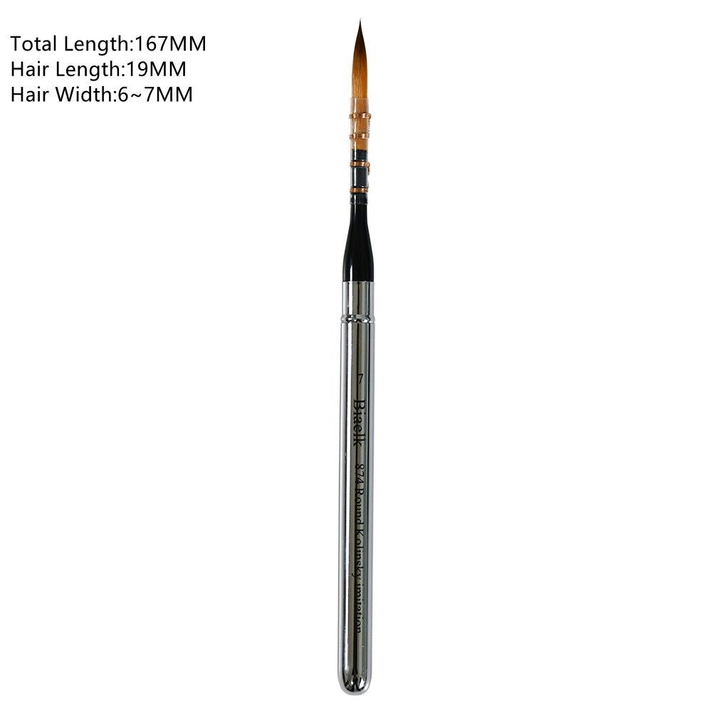 1PC 874Round Kolinsky Imitation Hair Rinsin Handle Watercolor Acrylic Artist Art Tool Supplies Paint Brush: Size7