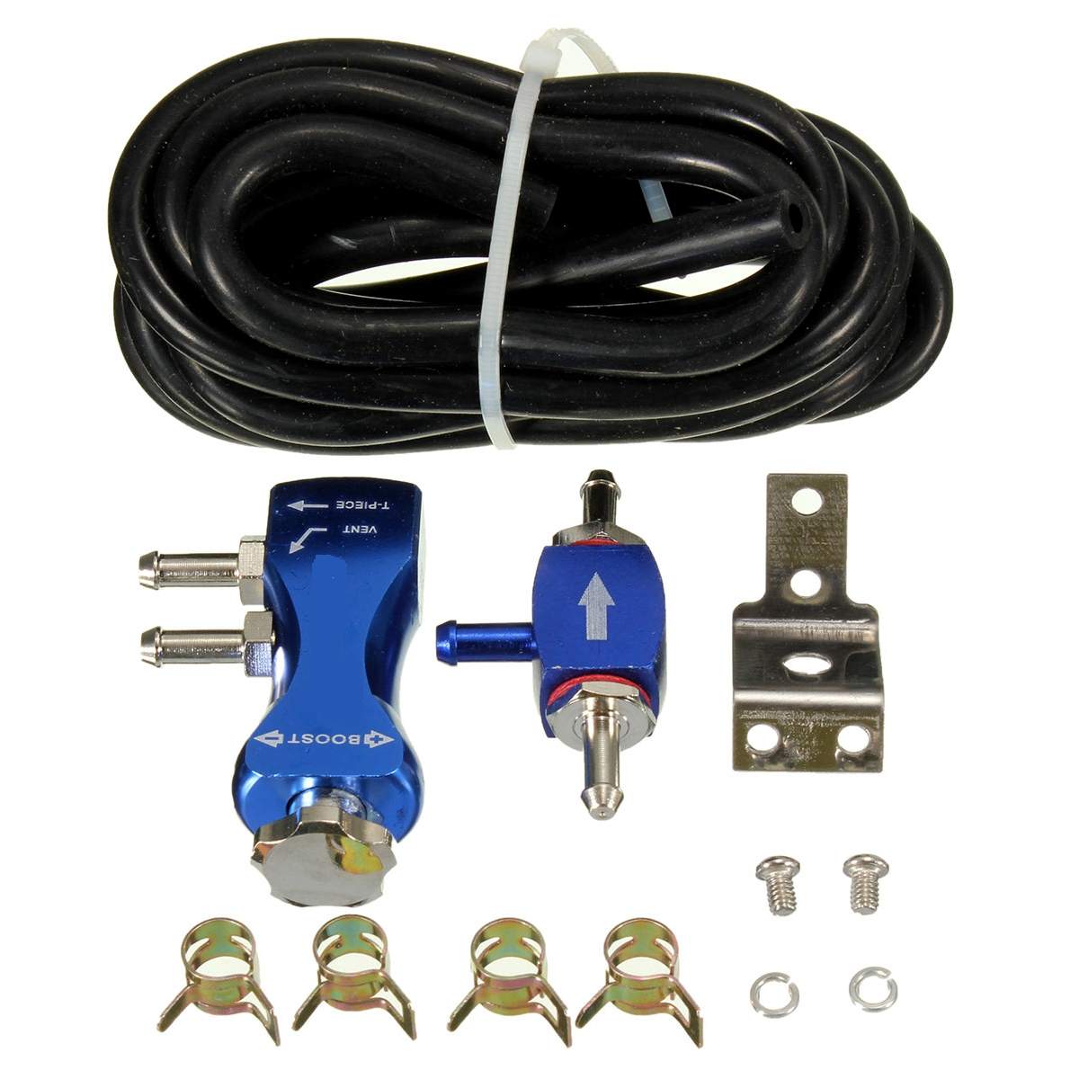 Adjustable Bilateral Turbo Valve Manual Vehicle Car Boost Controller Booster Kit Manual Turbo Boost Controller Bleed Valve: Blue