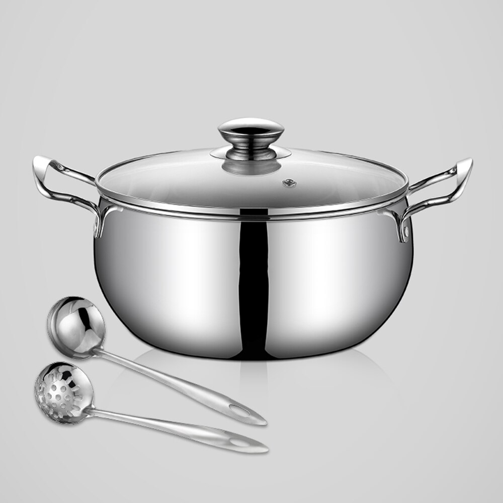 Starke Edelstahl Suppe Topf Rohr Ohr Doppel Griff Suppe Topf Induktion Herde Küche Topf einstellen mit Sieb Suppe Schöpfen