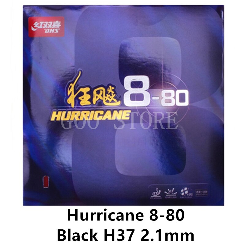 DHS D&#39;origine Hurricane8-80 L&#39;ouragan 8-80 Pips En H8-80 Ping-Pong Ping Pong Tennis De Mesa Ouragan-8-80: H37 BLACK