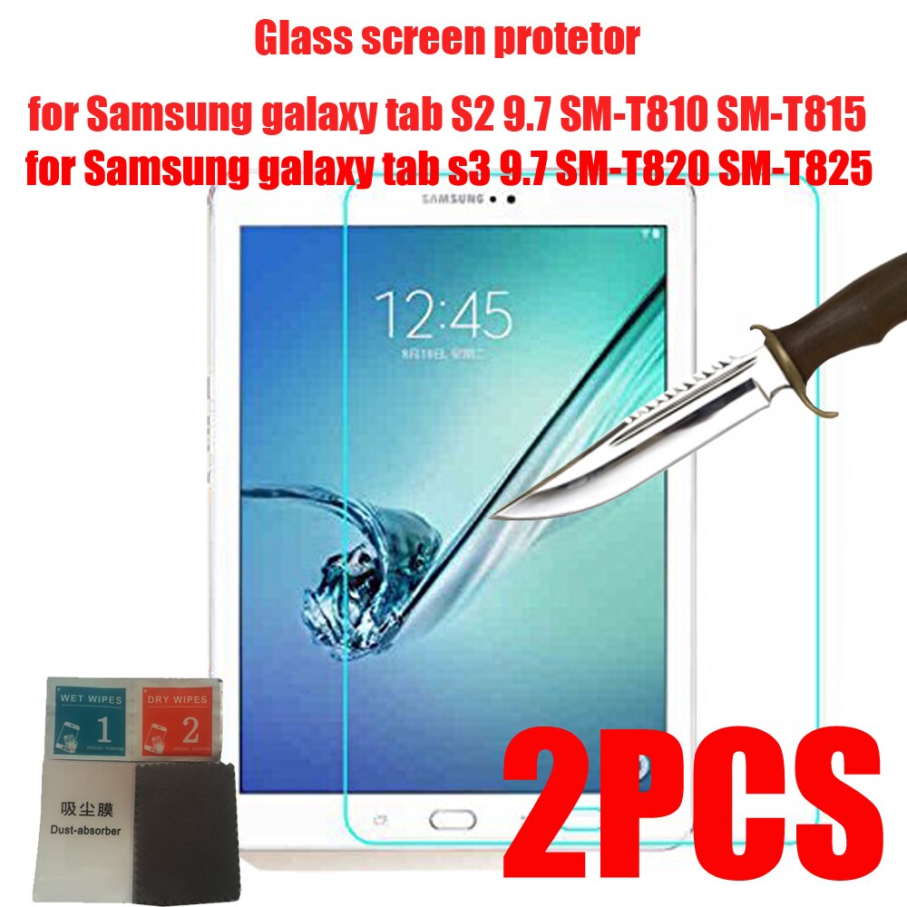 2 Pcs Gehard Glas Screen Protector Voor Samsung Galaxy Tab S6 Lite 10.4 S5E S4 S3 S2 S 8.0 8.4 10.1 10.5 Beschermende Films Guard: tab S2 S3 9.7