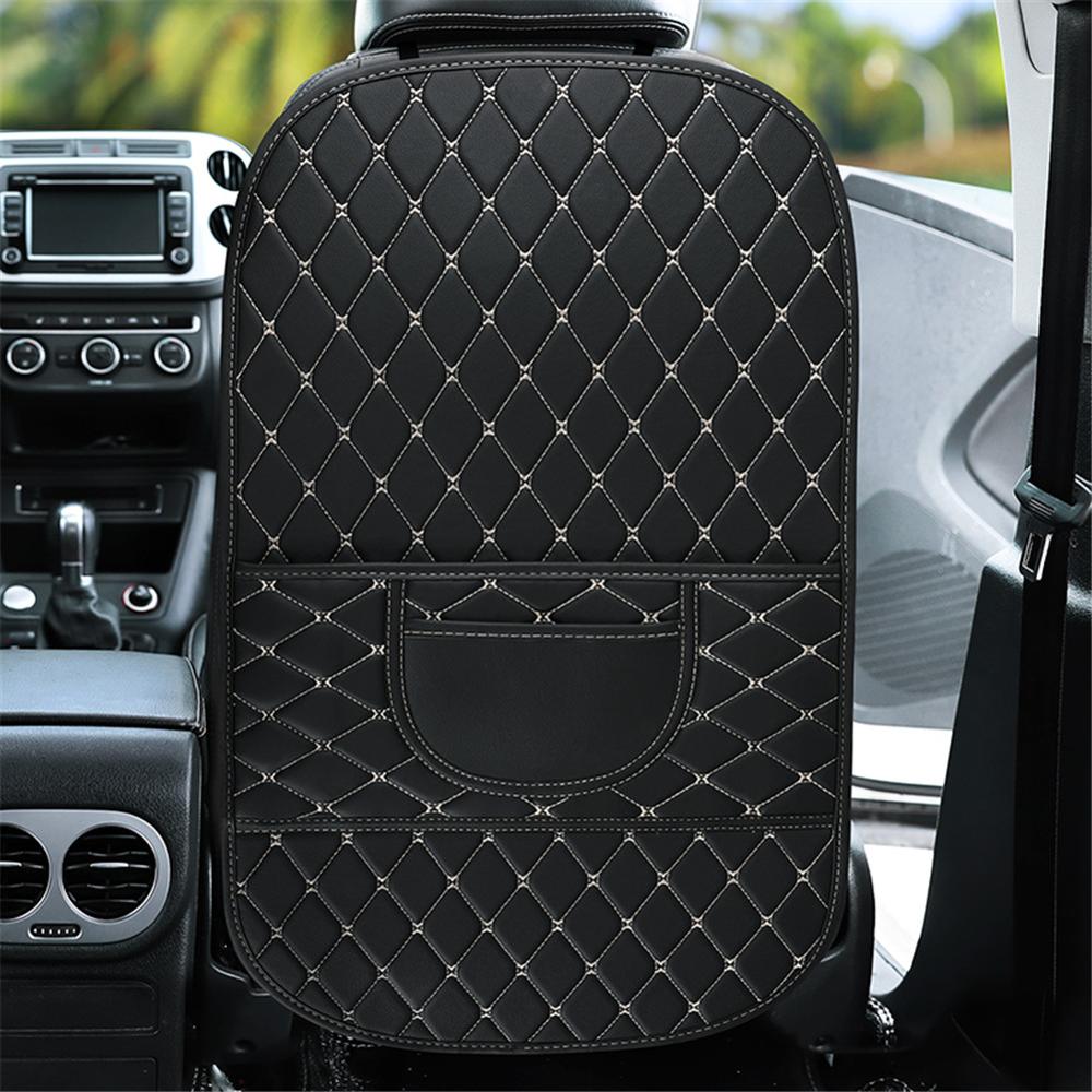 Funda protectora trasera para asiento de cuero PU, organizador para almacenaje impermeable para coche, alfombrilla antipatadas para niños, accesorios para coche