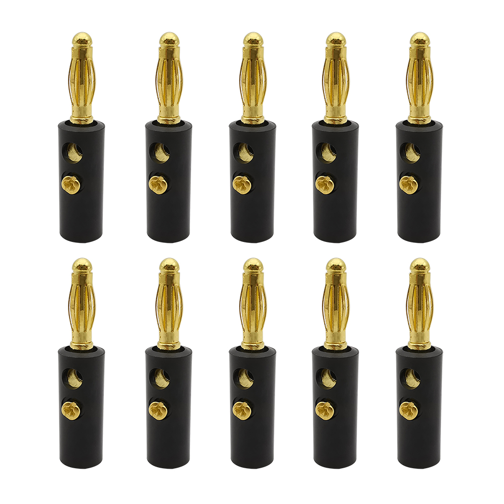 10 stück rot-schwarze 4mm- bananenstecker-lautsprecherkabelverbinder, vergoldet/vernickelt, 4mm bananenstecker (männlich/weiblich): Lavendel
