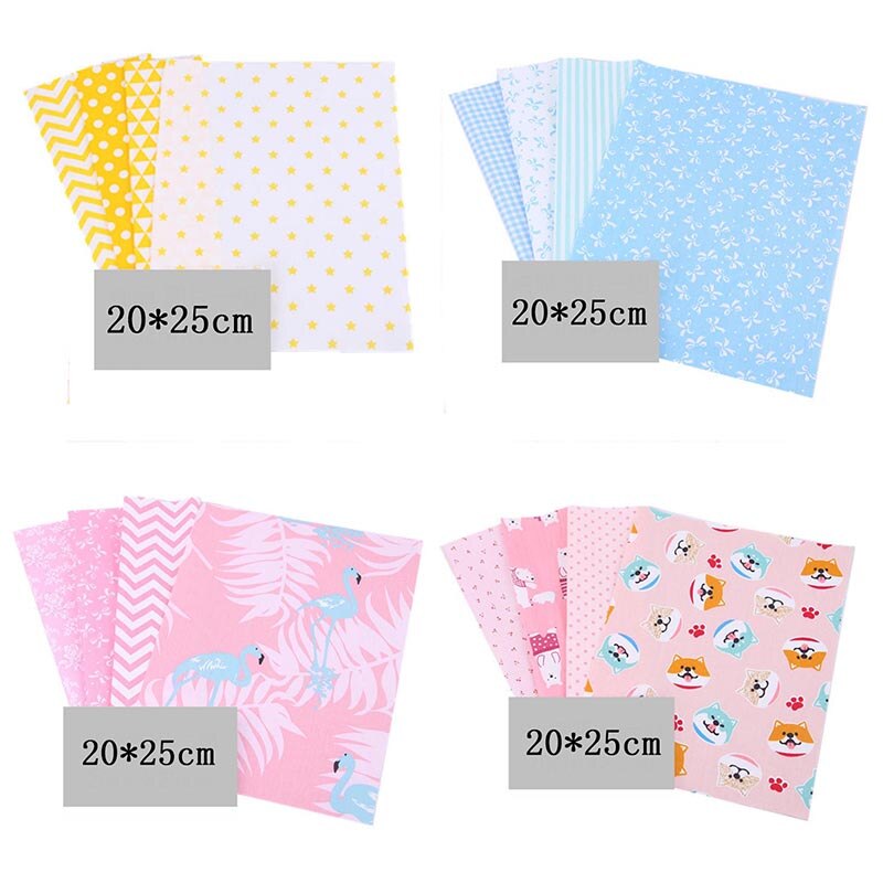 4 draps/ensemble 20x25CM coton Patchwork vêtements tissu accessoires de couture tissu d'impression florale matériel bricolage à la main couleur mélangée