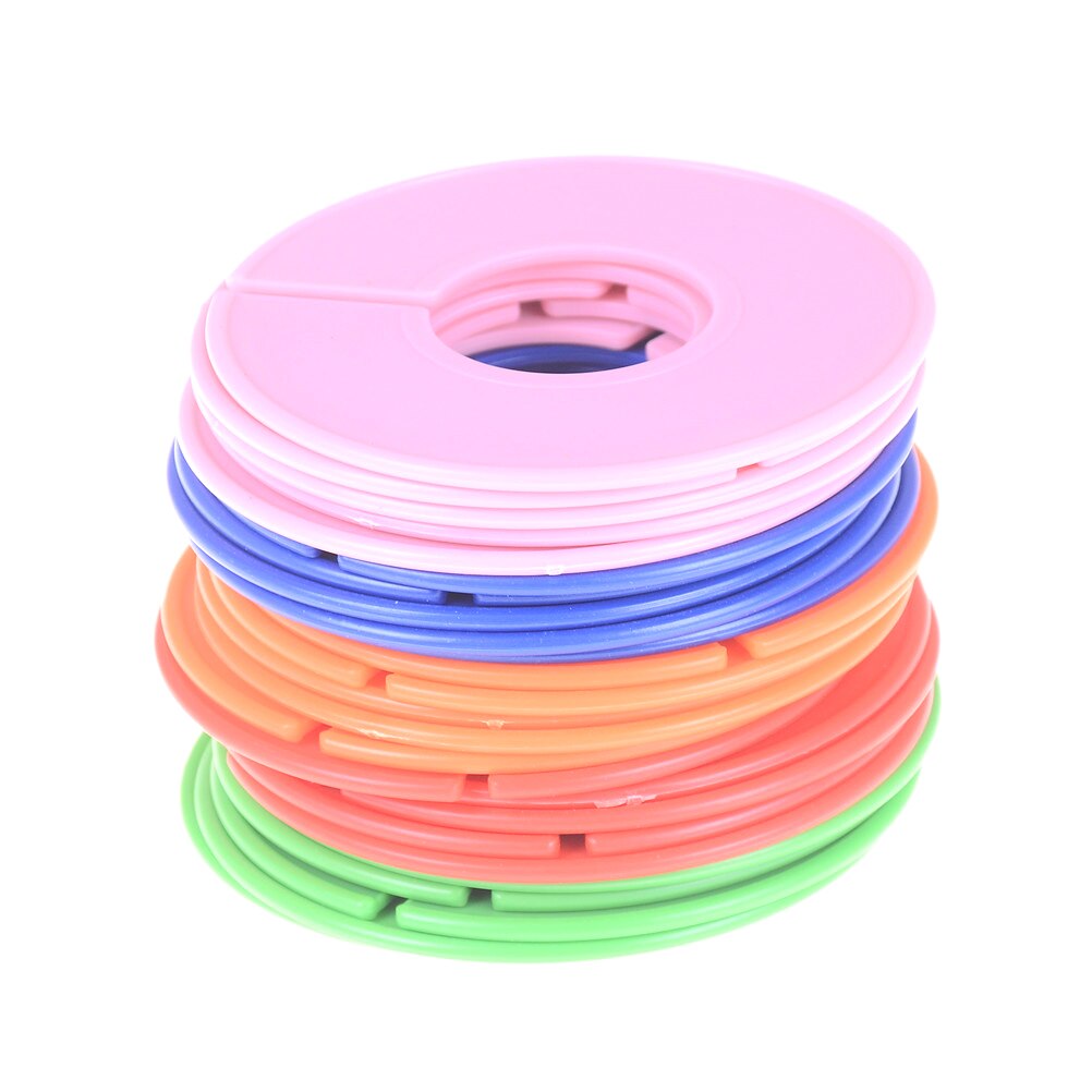 5 unidades por lote, perchas redondas coloridas, separadores de armario, Perchero de plástico para ropa, separadores de tallas, etiquetas de ropa, anillo marcador de tamaño