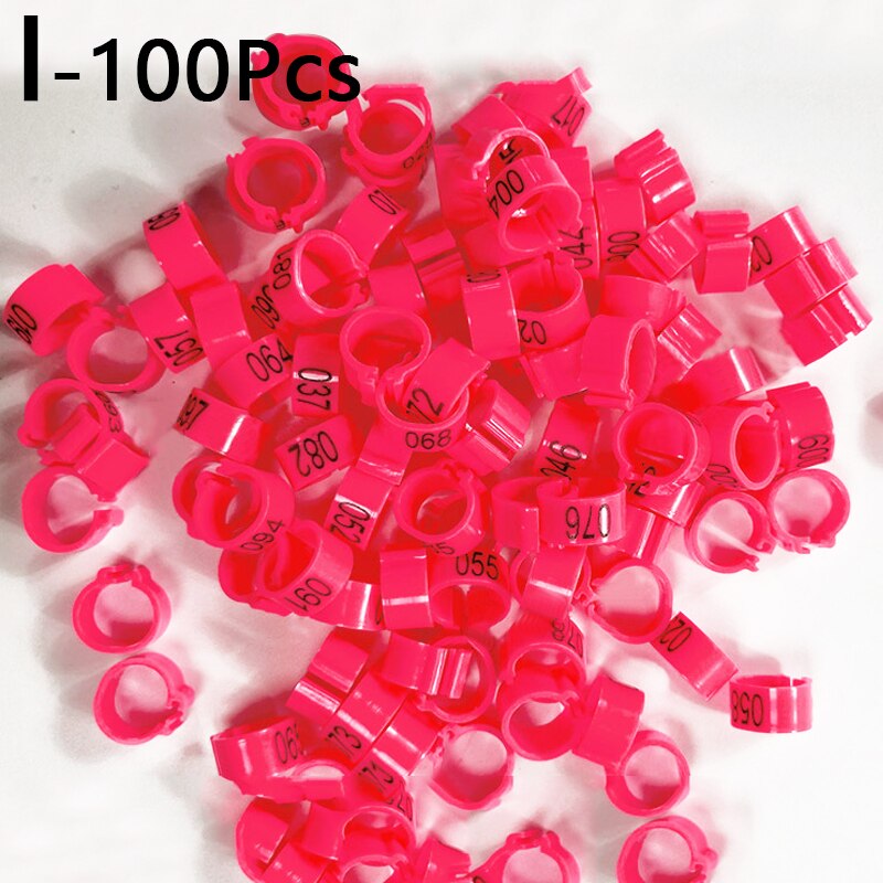 100Pcs Identify Ring Digital Pigeon Foot Rings Carrier Home Bird Parrots Training Feeding Supplies Leg Number Pets Birds Bands: I