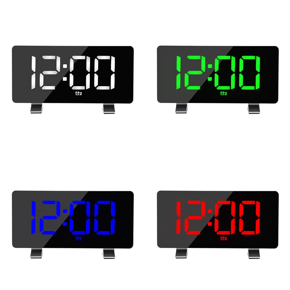 LED Music Digital Alarm Clock With USB Charging Port Snooze Function Brightness Adjustable Table Clock Bedroom Study Room Decor