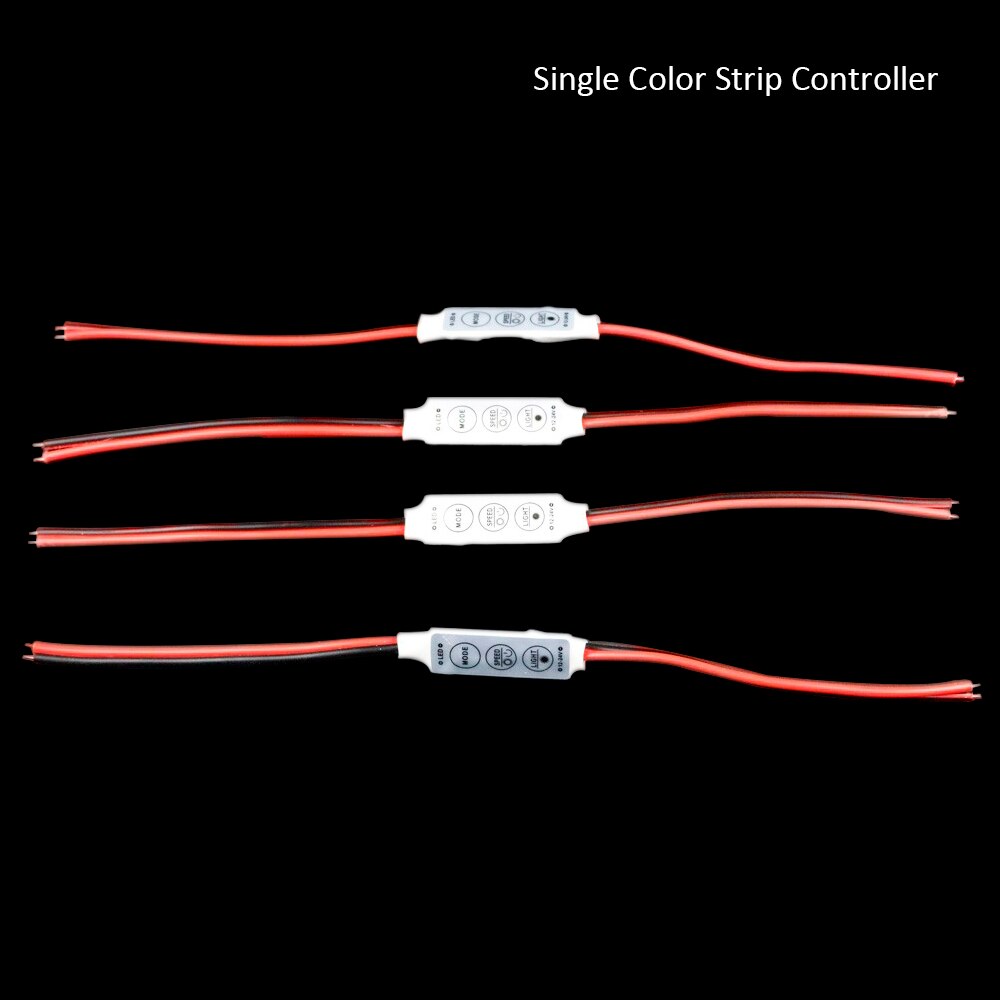 10PCS/Lot LED Controller DC12V Mini 3 Keys Single Color RGB Led Strip Light Dimmer Controller for 5050 3528 Strip Lamps JQ