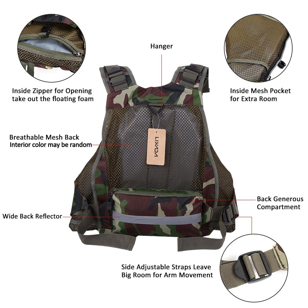 Life Safety Fishing Jacket Breathable Life Vest Superior Bearing Life Safety Vest Jacket Swimming Floatation Waistcoat Vest