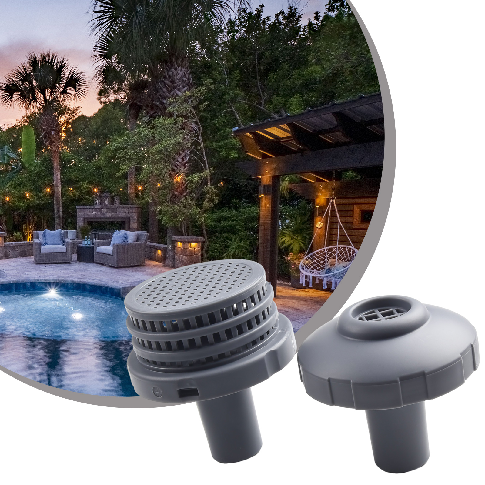 1.25 Inch Strainer Connector Replacement Part Kit Pool Inlet Outlet Injection Device Water Circulate Gardening Pool Spare Parts