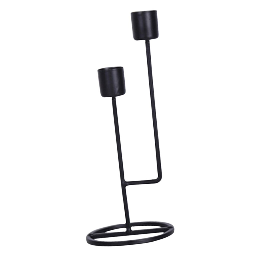 Scandinavische kaarsenhouder met dubbele kop, romantische 3d geometrische kandelaars, tafeldecoratie