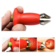 1Pcs Metalen Aardbei Huller Tomaat Stengels Plastic Fruit Blad Mes Stem Remover Vruchten Gadget Keuken Gereedschap Accessoires