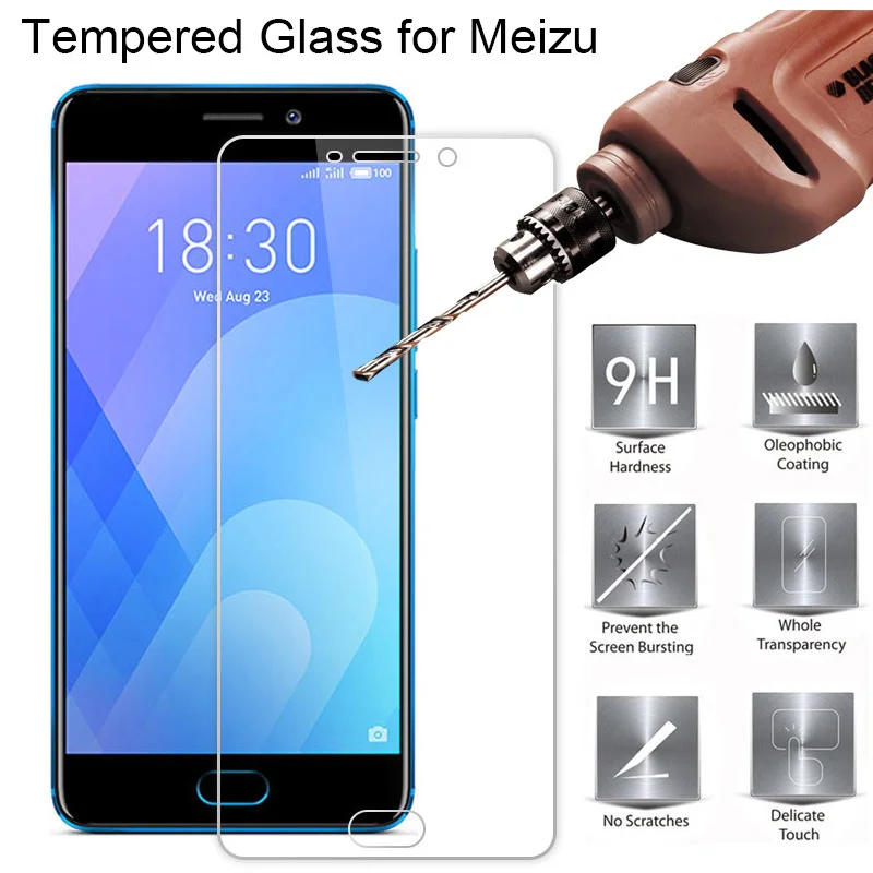 Screen Protector Tempered Glass for Meizu M6 Note M6S M6T 9H HD Film Glass for Meizu M5 Note M5S M5C Glass on Meizu M3 Note