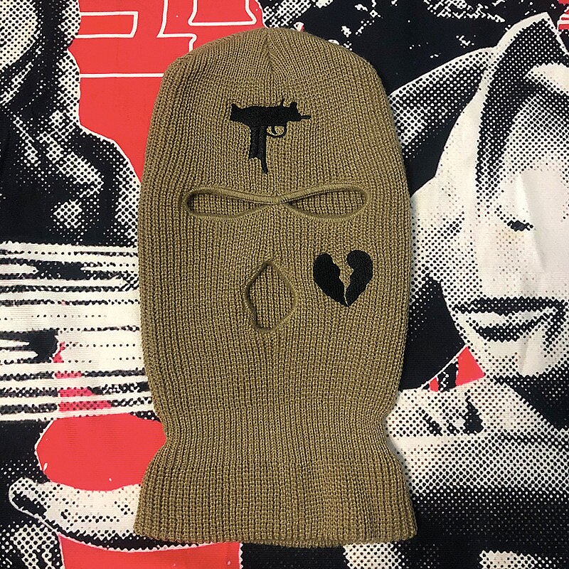 Passamontagna per casco da motociclista Bandana da uomo nera antivento moto Scooter maschera da sci a maglia calda cappello invernale copricapo sciarpa maschera: Camel