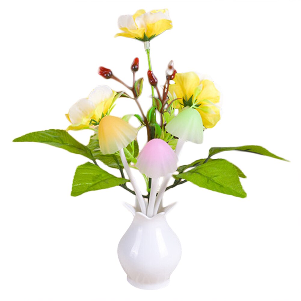 Lichtgevende Kleurrijke Granaatappel Bloem Nachtlampje Lila Lamp Sensor US Plug Paddestoel Bloem Plant Slaapkamer Bruiloft Decoratie: B