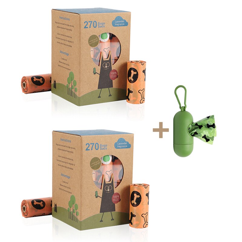 Dog Poop Garbage Bag Clean Box Waste Poop Bags for Pet Leash Toilet Pick up Tools Pet Accessories Disposal Outdoor Degradation: Orange 36 rolls