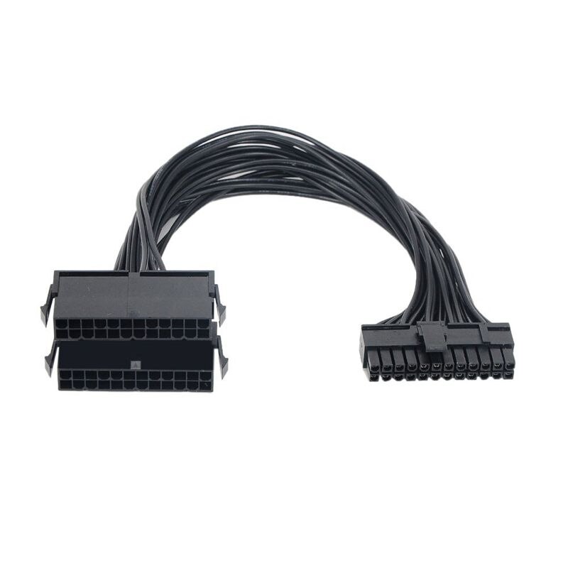 Voeding Splitter, dual Psu Kabel Adapter 24 Pin 20 + 4 Pin Atx Moederbord Adapter Verlengkabel Dual 24-Pin Mijnbouw adapter